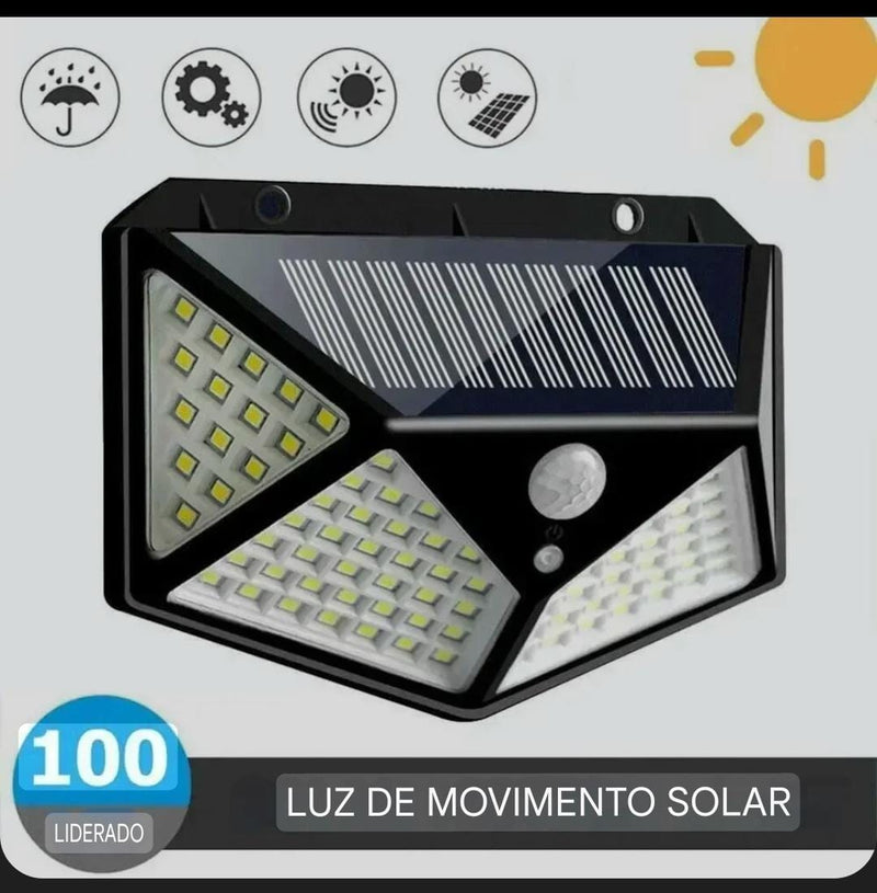 Lâmpada LED com PIR para parede – luz de rua com energia solar e controle remoto