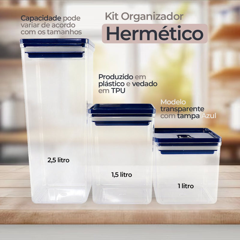 Kit Organizador Hermético Dubai 5 Litros - Sortidos